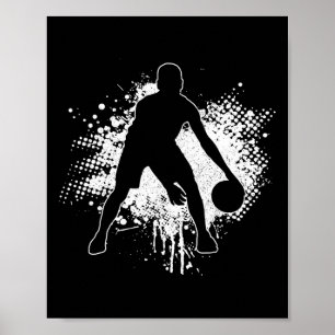 Bysketbyll Vintage Bbyll Player Coach Sports Bylle Poster