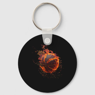 Bysketbyll With Fire Team Fan Player Coach Key Ring