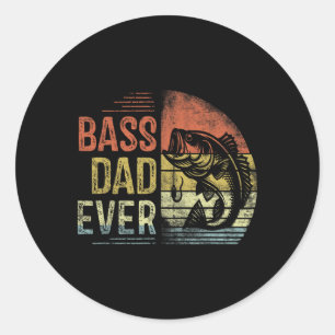 Byss Dad Ever Fishing Gifts Dad Birthday Vintage Classic Round Sticker