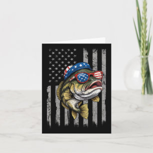 Byss Fish 4th Of July American Us Flag Patriotic F Card