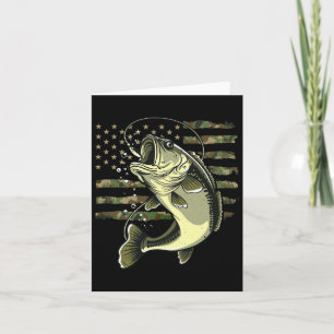 Byss Fish Fishing Usa American Flag Camouflage Fis Card
