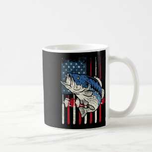 Byss Fish Us American Flag Patriotic Fishing Fishe Coffee Mug