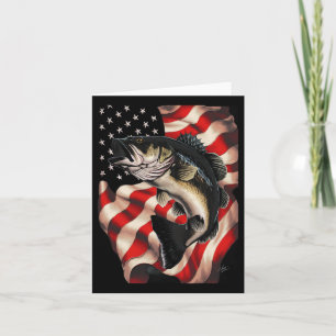 Byss Fishing American Flag 4th Of July For Fisherm Card