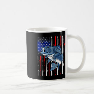 Byss Fishing American Flag Patriotic Fishing Fishe Coffee Mug