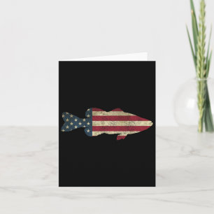 Byss Fishing American Flag Vintage Patriotic Angle Card