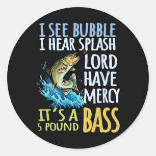 Byss Fishing Angling Sport Black Byss Fish Classic Round Sticker
