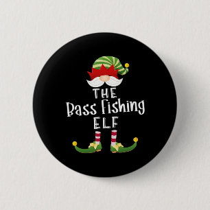 Byss Fishing Elf Group Christmas Funny Pajama Part 6 Cm Round Badge