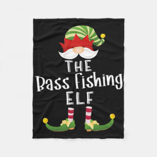 Byss Fishing Elf Group Christmas Funny Pajama Part Fleece Blanket