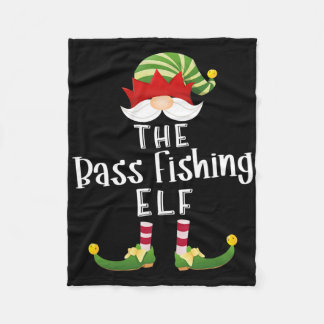 Byss Fishing Elf Group Christmas Funny Pajama Part Fleece Blanket