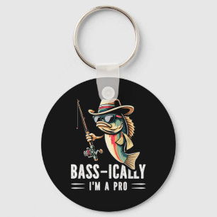 Byss-ically I Am A Pro Funny Fishing Lovers Fish  Key Ring