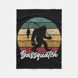 Byssquatch! Byss Fisherman Sasquatch Funny Bigfoot Fleece Blanket