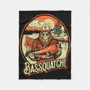 Byssquatch! Byss Fisherman Sasquatch Funny Bigfoot Fleece Blanket