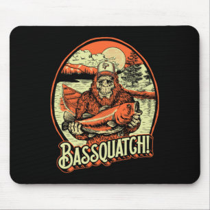 Byssquatch! Byss Fisherman Sasquatch Funny Bigfoot Mouse Pad