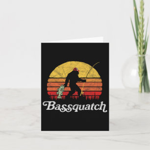 Byssquatch! Funny Bigfoot Fishing Outdoor Retro  Card