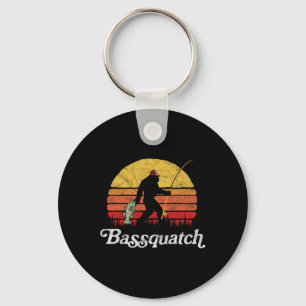 Byssquatch! Funny Bigfoot Fishing Outdoor Retro Key Ring