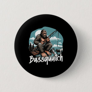 Byssquatch! Funny Fishing Outdoor Retro Fisherman 6 Cm Round Badge