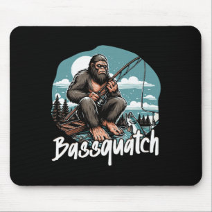 Byssquatch! Funny Fishing Outdoor Retro Fisherman Mouse Pad