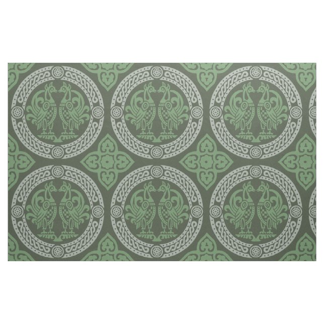 Byzantine Birds, Emerald Fabric (Fat Quarter)