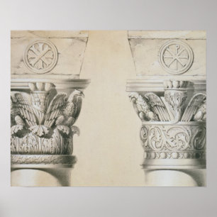 Byzantine capitals from columns in the nave of the poster