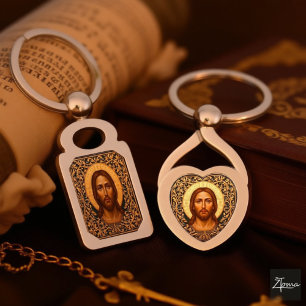 Byzantine Christ Icon - Jesus Key Ring
