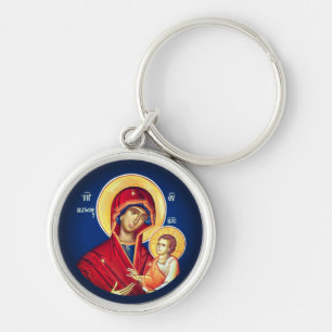 Byzantine Christian Orthodox Icons: Virgin Mary Key Ring