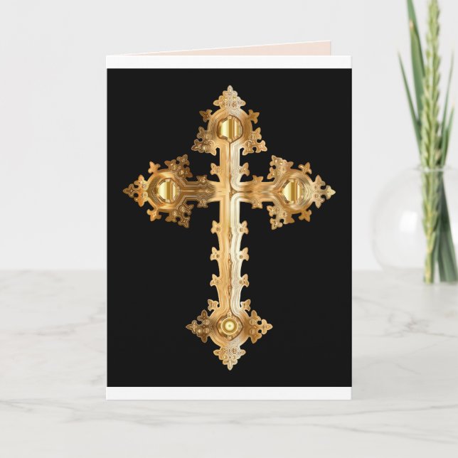 byzantine cross greeting card (Front)