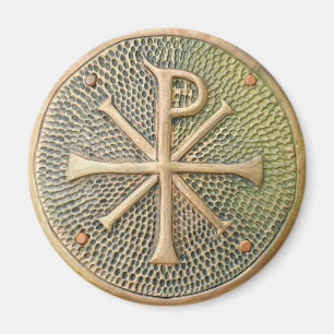 Byzantine cross symbol metal medallion history anc magnet