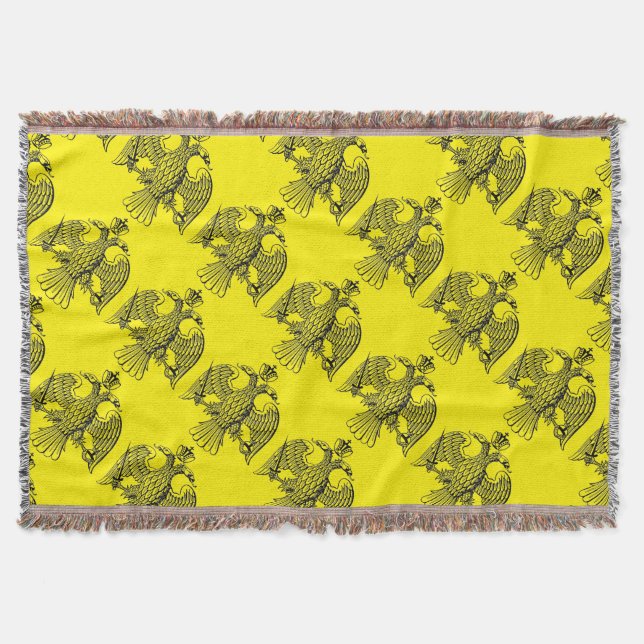 Byzantine Double Headed Eagle Throw Blanket (Front)