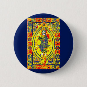 Byzantine folk art Jesus 6 Cm Round Badge