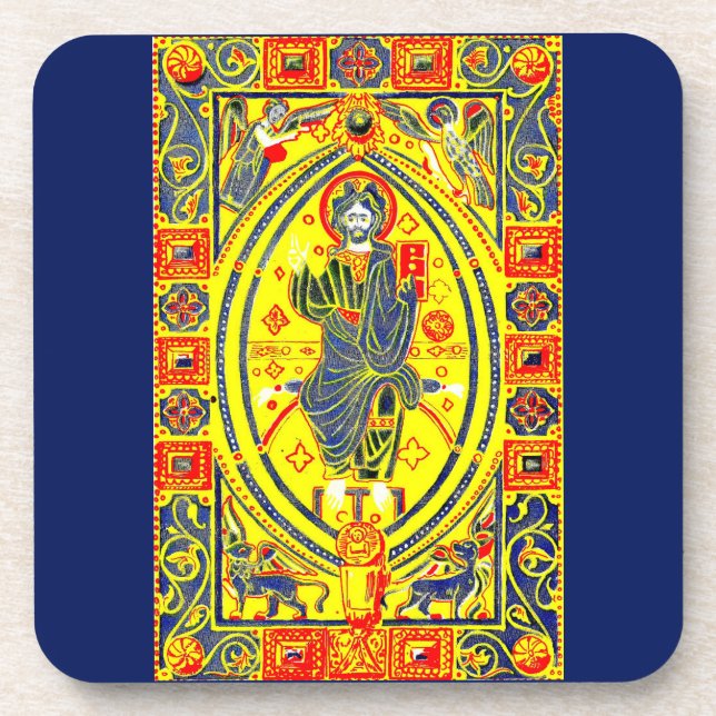 Byzantine folk art Jesus Coaster (Front)