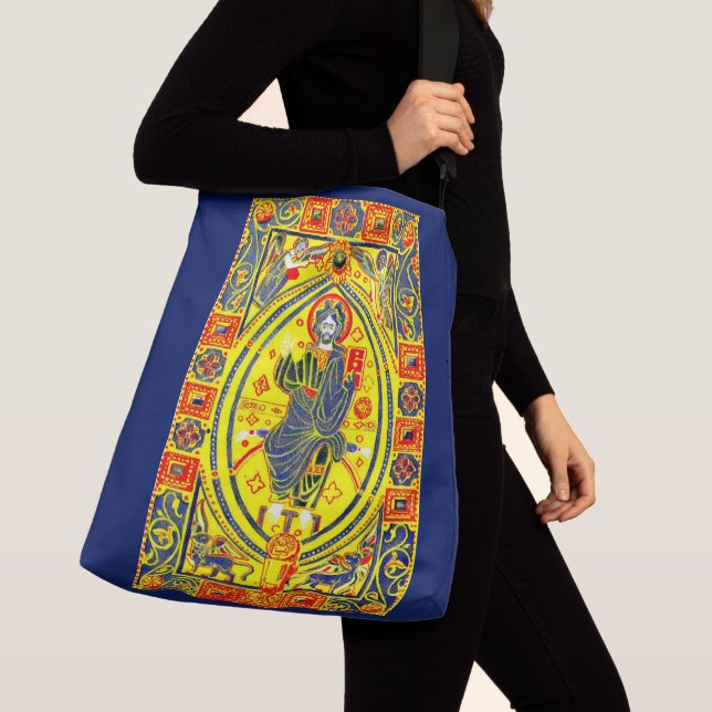 Byzantine folk art Jesus Crossbody Bag (Close Up)