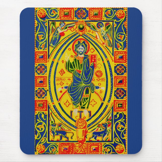 Byzantine folk art Jesus Mouse Pad (Front)