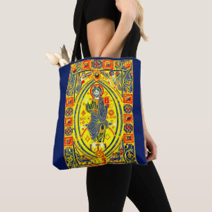 Byzantine folk art Jesus Tote Bag