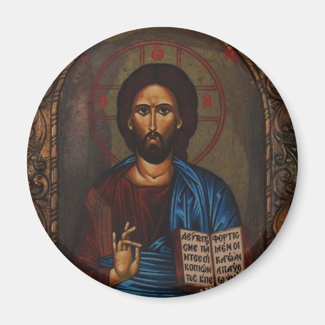 Byzantine Greek Orthodox Icon JESUS CHRIST Magnet (Front)
