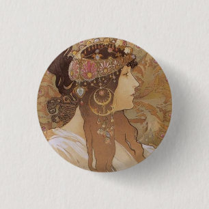 Byzantine Head: Brunette 3 Cm Round Badge