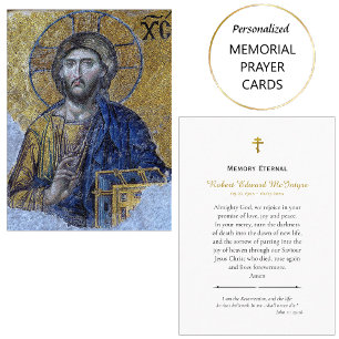 Byzantine Icon of Christ Funeral Prayer Card      