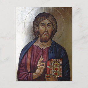 Byzantine Icon of Christ Pantocrator Postcard