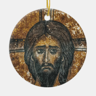 Byzantine Icon of Jesus Christ Ceramic Ornament