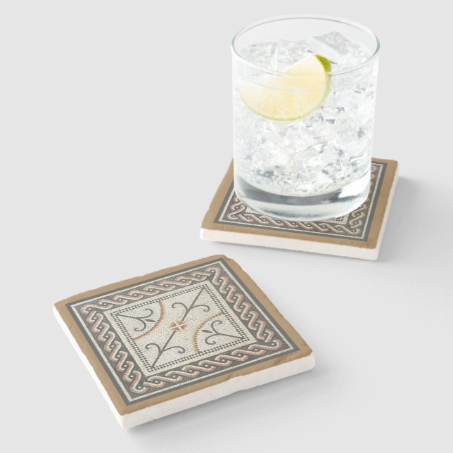 Byzantine Mosaic Tile Stone Coaster (Side)