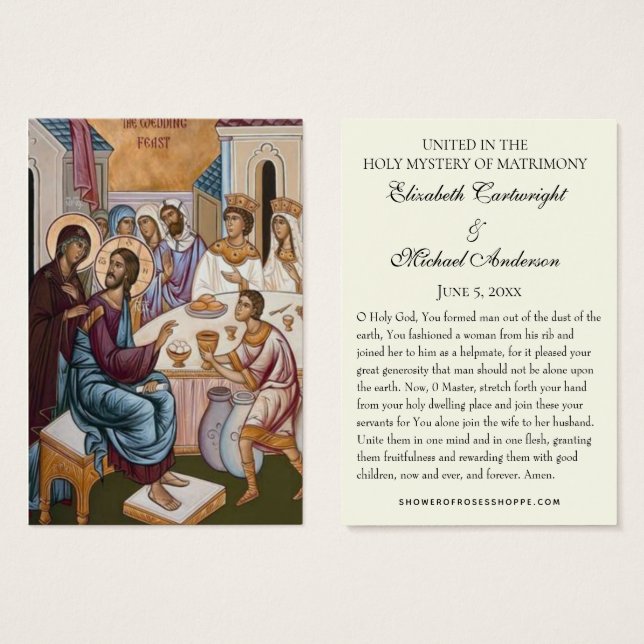 Byzantine Orthodox Eastern Rite Wedding Holy Cards (Front & Back)