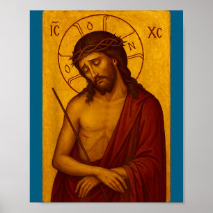 Byzantine orthodox icon of jesus christ the poster