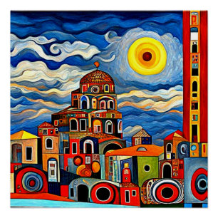 Byzantine Village Poster