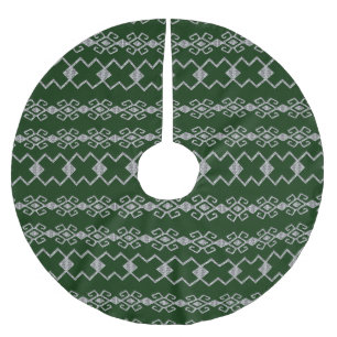 Byzantium Green & Silver Brushed Polyester Tree Skirt