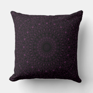 Byzantium Purple Mandala with Intricate Symmetry Cushion