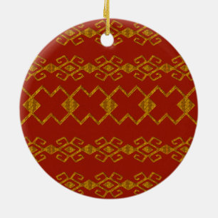 Byzantium Red and Gold Ceramic Ornament