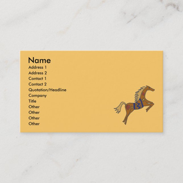 BZ- Galloping Horses Business card.. Card (Front)