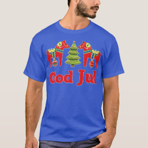 Bzlg Dala Horse God Jul Christmas Tree Merry Xmas T-Shirt