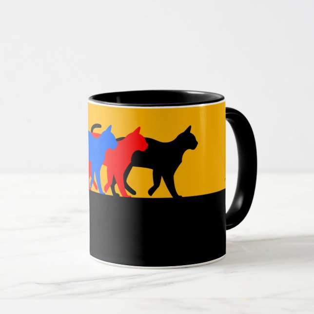 C01 - Tasse mit 3 farbigen Katzen Mug (Front Right)