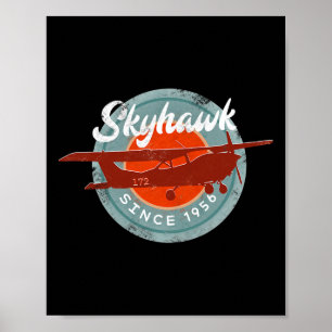 C172 Skyhawk Vintage Retro Airplane Flying Pilot G Poster