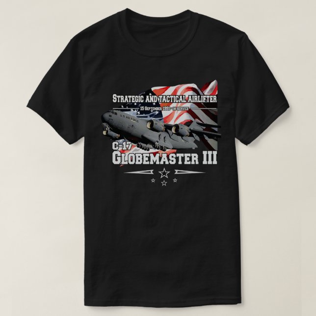 C17 Globemaster III transport aircraft T-Shirt (Design Front)